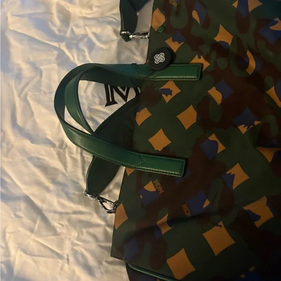 MCM Green Multicolor Geometric Messenger Bag - Picture 11 of 11